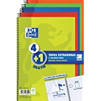 Los mejores  - Oxford - Pack de 5 cuadernos (tapa extradura- 80 hojas- cuadrícula 4x4 con margen) Lima-Rojo-Naranja-Verde-Azul Marino